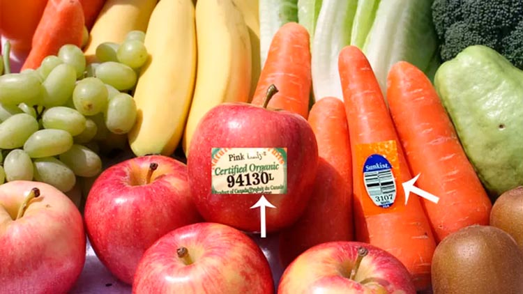 Los códigos de las etiquetas en las frutas y vegetales